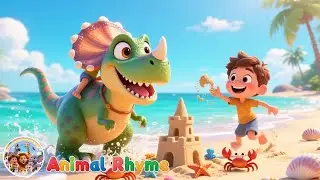 Friendly Dinosaur at the Beach | Jack&rsquo;s Viral Sandcastle Song | Fun Kids Rhyme