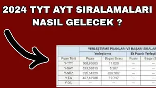 2024 TYT AYT SIRALAMALARI NASIL GELİR ?