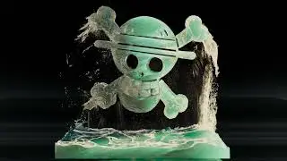 Straw Hat Symbol made out of water  Blender animation, Flip fluids simulation