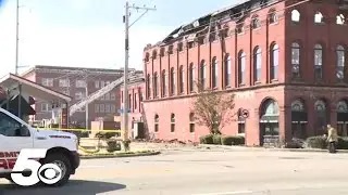 Crews battle fire in downtown Fort Smith
