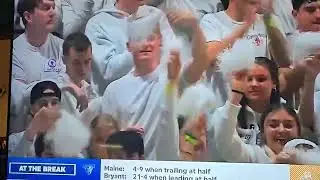 1st Half Buzzer Beater by Bryant against Maine in an Unorthodox Fadeaway Action Shot - WOW!