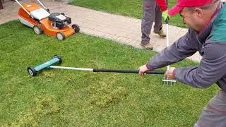 Vertikulacija i čepovanje travnjaka by #TIMmax 064 5455055 #gardenservis_timmax