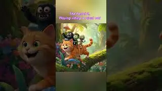 playing riding a giant cat #animation #funny