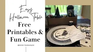 Easy Affordable Halloween Table Setup | Free Printables & Fun Card Game | Dollar Tree & Amazon Finds