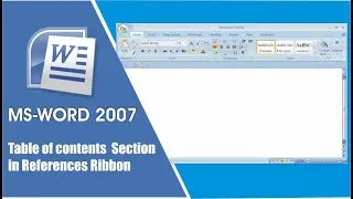 Table of Contents Section in References Ribbon - MS-Word Urdu / Hindi
