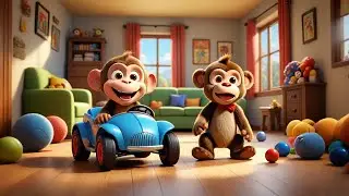 The Monkey Drove My Toy Car 🐵🚗 | Fun Learning Story for Kids | Preschool Educational Video