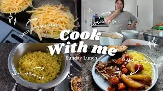 Cook Sunday Lunch with me - braised club steak + sweet yellow rice + cheesy corn gem squish 🍛