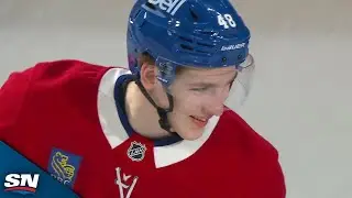Canadiens' Lane Hutson Blasts One-Timer Through Traffic To Beat Dustin Wolf