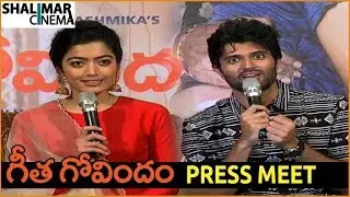 Geetha Govindam Movie Press Meet | Vijay Devarakonda, Rashmika Mandanna || Shalimarcinema