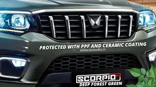 Scorpio N Mahindra Deep Forest Protected With Paint Protection Film  Process &  Ceramic Coating