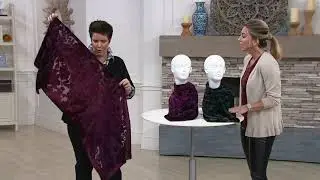 Joan Rivers Velvet and Chiffon  Ombre Floral Scarf on QVC