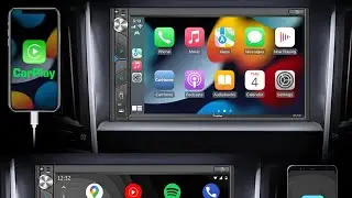 Double Din Car Stereo with Dash Cam - Voice Control Carplay, Android Auto, Steering Wheel Controls