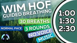 WIM HOF Guided Breathing | 30 Breaths 3 Rounds Normal Pace | Up to 2:30min | No Voice