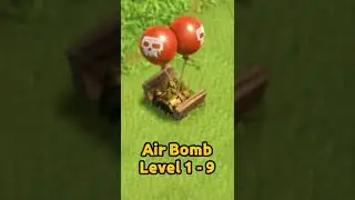 Air Bomb Level 1 - 9 With Animation Clash Of Clans #shorts