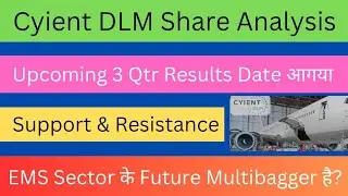 Cyient dlm Share Analysis  Upcoming 3 Qtr Results Date आगया  Support & Resistance  EMS Sector