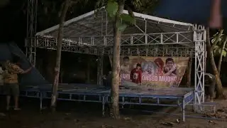 PANGGUNG ACARA BARONGAN BESOK SUDAH MULAI DI PASANG - Udan deres becek kabeh 🥹🥵🤯