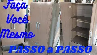 COMO FAZER UM ARM&Aacute;RIO MULTIUSO PASSO A PASSO 👉🏾SEM CUSTO👈🏾, USANDO MADEIRAS DE GUARDA ROUPA😲😲