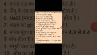 PH value of material's ( अम्लीय और  क्षार पदार्थो के पीएच मान)