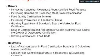 Increasing Consumer Awareness Regarding Certified Food Products Drives the Food Certification Market
