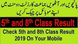 BISE 5th Class Result 2019 | BISE 8th Class Result 2019 | Check Online
