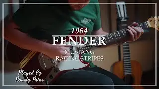 Fender Mustang Candy Apple Red Racing Stripes 1974 played by Rowdy prins | Demo