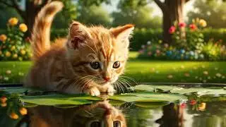 🌸 A peaceful sunrise and the kitten&rsquo;s pure eyes that melt your heart 💕