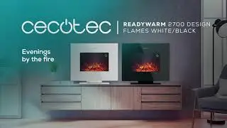 Decorative electric fireplace ReadyWarm 2700 Design Flames Black White