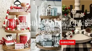 Winter Tiered Tray Ideas | Winter & Christmas Home Decor Ideas