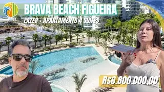 Brava Beach Figueira, conheça a área de lazer completa, e um apartamento com 4 suítes.