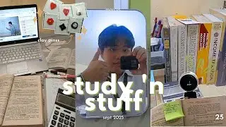 VLOG: study & stuff 𖥔˚ endless studying, BUCHELLA, making clay pins, and a bunch of make-up classes