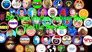 50 Youtubers Subscriber Count Battle Royale 2016 to 2023