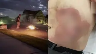 Uncle saves four nieces from explosion after aerial firework malfunction