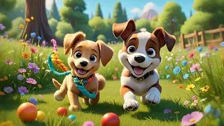Five Playful Puppies Dig a Hole | Fun Kids Song | Nursery Rhymes and Baby Songs