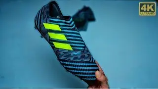 Lionel Messi Adidas NEMEZIZ 17+ Ocean Storm Boots: Unboxing - 4K HD - By Pirelli7