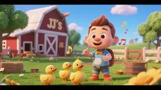 JJ&rsquo;s Farmyard Song with Ducklings | Nursery Rhymes & Animal Songs for Kids | Baby Learning Songs