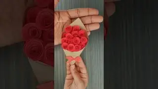 DIY Mini Paper Flower Bouquet 💐 | Valentine's day special handmade gift #paperflower #rose #craft