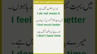 Daily Use English Sentences with Urdu Translation | English Studies