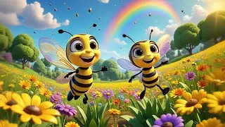 Five Busy Bees Buzz Buzz Buzz | Fun Bee Counting Song for Kids | Preschool Nature Rhyme