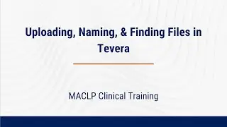 Uploading, Naming, and Finding Files in Tevera