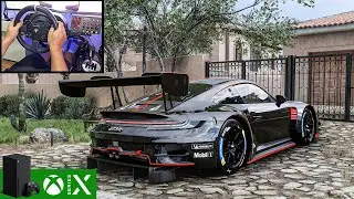 Porsche 911 GT3 R | Forza Horizon 5 (Xbox Series X) Steering Wheel Gameplay