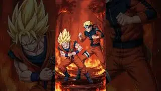 Goku fights with Naruto at lava fire cave clone #shorts #anime #naruto #goku