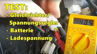 Gleichrichter, Licht und Ladespannung messen / Batterie lädt nicht? Roller Spannungsregler prüfen