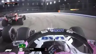 F1 2018 Singapore Perez Crashes Ocon Ocon 's Onboard