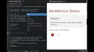 Asciidoc-Preview for Atom Editor - Autocomplete of attribute references