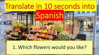 Translate in 10 seconds into Spanish. Phrases in a flower shop #19