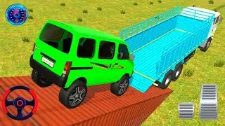 Indian Vehicle Simulator 3D | Green Van Loading Into Truck Ramp 🚚😱 | Realistic Driving Gameplay