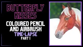 Butterfly Kisses - Coloured Pencil and Airbrush Time-Lapse Part 1