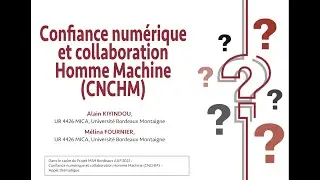 Confiance num&eacute;rique et collaboration Homme Machine (CNCHM) - AAP MSHBx 2022