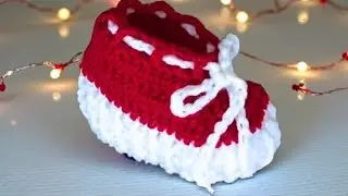 LINDO PARA O NATAL - PASSO A PASSO SAPATINHO DE CROCHE PARA BEBE TÉCNICA RAPIDA
