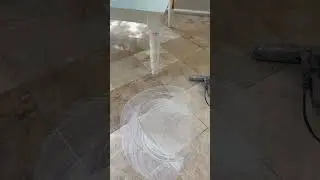 Travertine floor polish using dia-glo after honing with 400 grit diamond pads! #stonerestoration